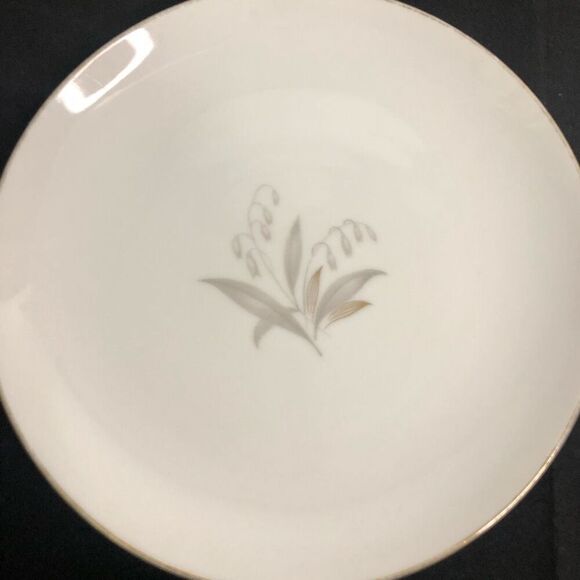 60s kaysons golden rhapsody bellflower pattern 6.25 in side plates vintage prop - Picture 2 of 5